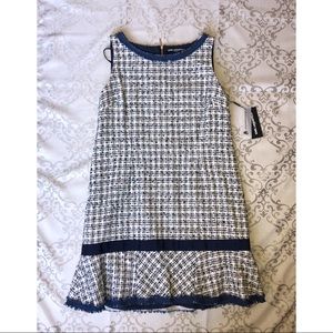 NWT Karl Lagerfeld Dress Navy Blue and White